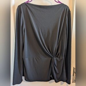 Ann Taylor Women's Black Twist-Front Top
